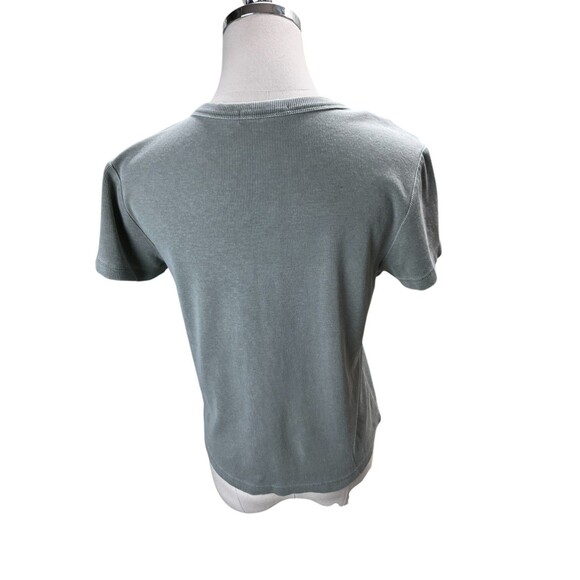 Marine Layer Top Women's Size Large Gray Cotton Blend Short Sleeve - Picture 2 of 7